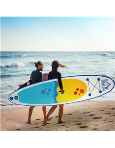 HOMCOM Inflatable Paddleboard: Adjustable Aluminium Paddle, Non-Slip Deck, Accessories & Carry Bag, Azure A33-008 2