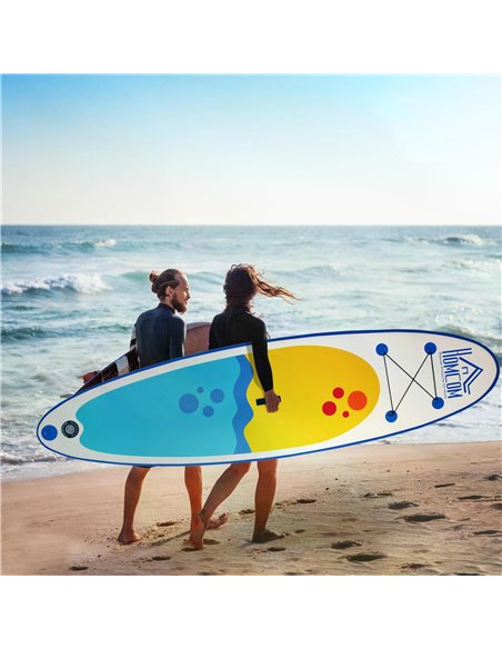 HOMCOM Inflatable Paddleboard: Adjustable Aluminium Paddle, Non-Slip Deck, Accessories & Carry Bag, Azure A33-008 - pic 96069 | FastDaddyshop