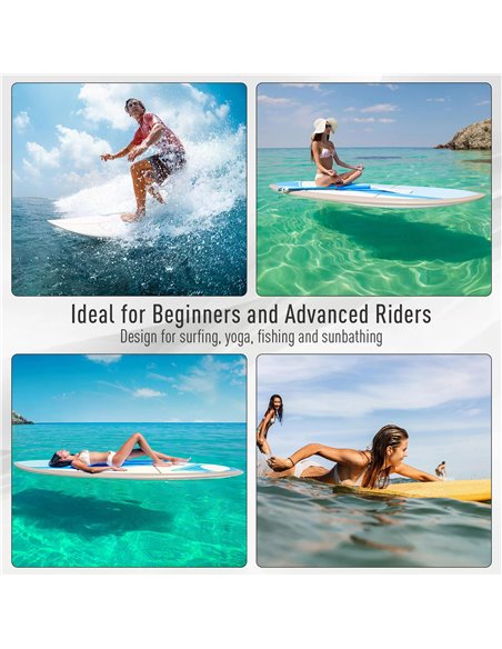 HOMCOM Inflatable Paddleboard: Adjustable Aluminium Paddle, Non-Slip Deck, Accessories & Carry Bag, Azure A33-008 - pic 96074 | FastDaddyshop