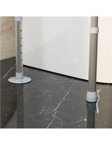 HOMCOM Free Standing Toilet Frame, Height & Width Adjustable Toilet Safety Frame w/ Arms, Additional Suction Cups, Handrail Grab