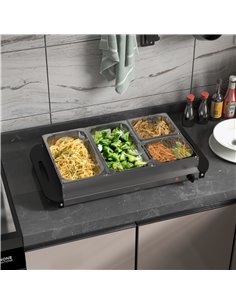 HOMCOM 4 Tray Electric Food Warmer Buffet Server with Plate Warmer Function, Cool Touch Handles, Adjustable Temperature, 300W 80 2
