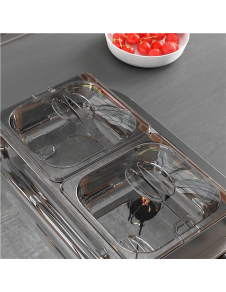 HOMCOM 4 Tray Electric Food Warmer Buffet Server with Plate Warmer Function, Cool Touch Handles, Adjustable Temperature, 300W 80 - pic 96238 | FastDaddyshop