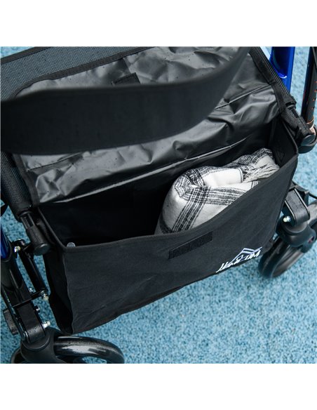 HOMCOM 4 Wheel Rollator with Seat and Back, Folding Mobility Walker, Adjustable Height, Dual Brakes, Cane Holder, Lightweight Al - pic 96256 | FastDaddyshop