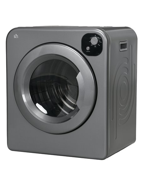 HOMCOM 6kg Vented Tumble Dryer, Freestanding, Wall Mounted, Stackable, Portable Dryer with 7 Programmers, Grey 853-025V70GY - pic 96275 | FastDaddyshop