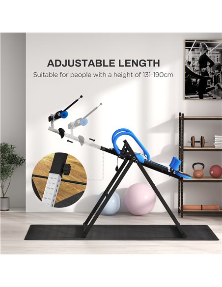 HOMCOM Gravity Inversion Table with Safety Belt Adjustable Hand Stand for Muscle Pain Relief, Blue A91-090V00BU - pic 96297 | FastDaddyshop