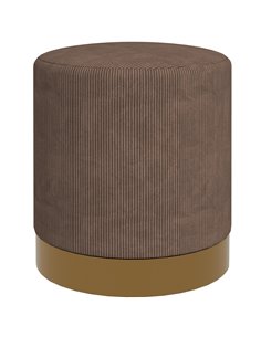 HOMCOM Corduroy Fabric Round Footstool, Modern Upholstered Foot Stool for Living Room, Entryway, Light Brown 838-459V70LR