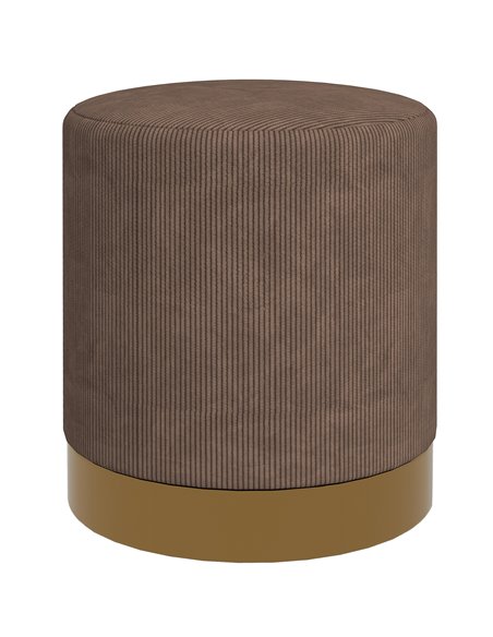 HOMCOM Corduroy Fabric Round Footstool, Modern Upholstered Foot Stool for Living Room, Entryway, Light Brown 838-459V70LR - pic 96320 | FastDaddyshop
