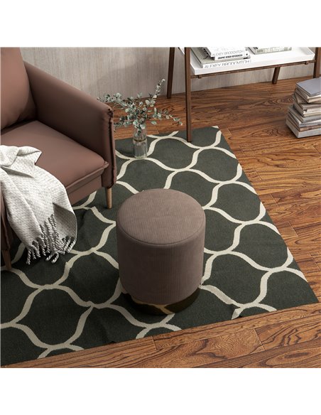 HOMCOM Corduroy Fabric Round Footstool, Modern Upholstered Foot Stool for Living Room, Entryway, Light Brown 838-459V70LR - pic 96325 | FastDaddyshop