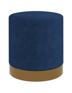 HOMCOM Soft Padded Corduroy Footstool - Dark Blue 838-459V70DB