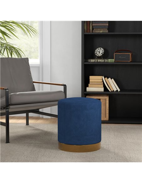 HOMCOM Soft Padded Corduroy Footstool - Dark Blue 838-459V70DB - pic 96330 | FastDaddyshop