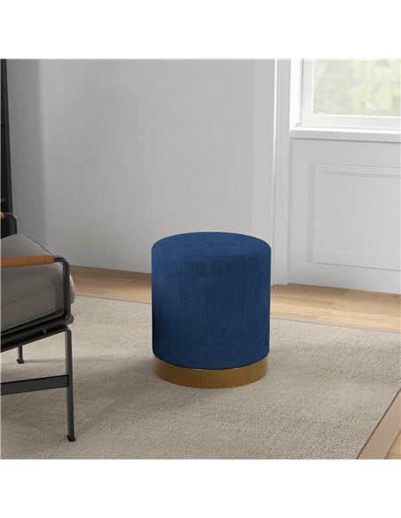 HOMCOM Soft Padded Corduroy Footstool - Dark Blue 838-459V70DB - pic 96335 | FastDaddyshop