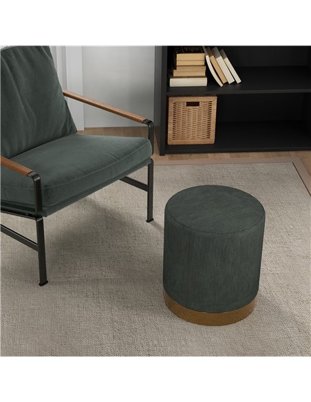 HOMCOM Soft Padded Corduroy Footstool - Dark Green 838-459V70DG - pic 96345 | FastDaddyshop