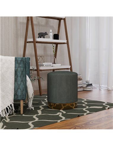 HOMCOM Soft Padded Corduroy Footstool - Dark Green 838-459V70DG