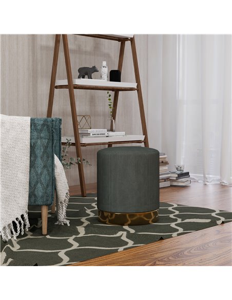 HOMCOM Soft Padded Corduroy Footstool - Dark Green 838-459V70DG - pic 96346 | FastDaddyshop