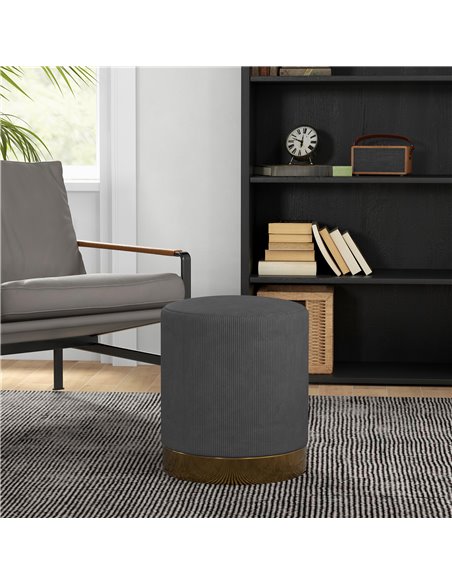 HOMCOM Soft Padded Corduroy Footstool - Charcoal Grey 838-459V70CG - pic 96348 | FastDaddyshop