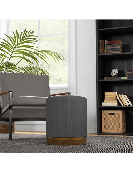 HOMCOM Soft Padded Corduroy Footstool - Charcoal Grey 838-459V70CG - pic 96353 | FastDaddyshop