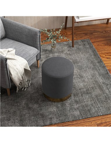 HOMCOM Soft Padded Corduroy Footstool - Charcoal Grey 838-459V70CG
