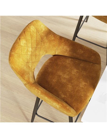 HOMCOM Set of Two Velvet-Feel Bar Stools - Brown 835-756V70BN - pic 96364 | FastDaddyshop