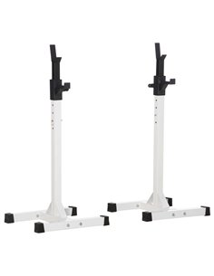 HOMCOM Heavy Duty Weight Bar Barbell Squat Stand Barbell Rack Spotter, for Home, Gym - Black A91-174
