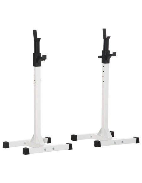 HOMCOM Heavy Duty Weight Bar Barbell Squat Stand Barbell Rack Spotter, for Home, Gym - Black A91-174 - pic 96500 | FastDaddyshop
