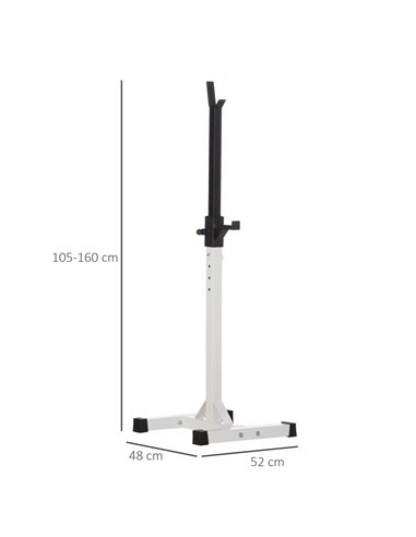 HOMCOM Heavy Duty Weight Bar Barbell Squat Stand Barbell Rack Spotter, for Home, Gym - Black A91-174