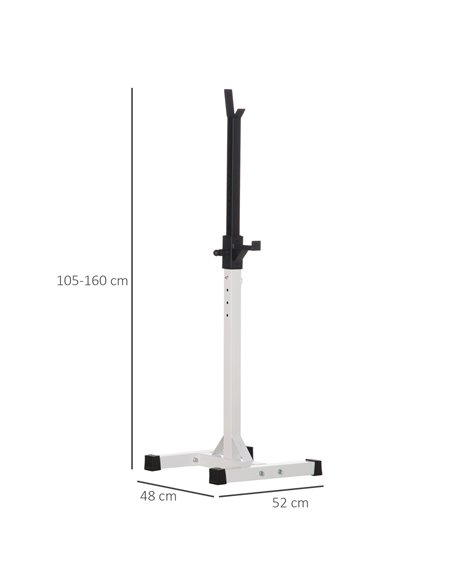 HOMCOM Heavy Duty Weight Bar Barbell Squat Stand Barbell Rack Spotter, for Home, Gym - Black A91-174 - pic 96502 | FastDaddyshop