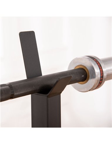 HOMCOM Heavy Duty Weight Bar Barbell Squat Stand Barbell Rack Spotter, for Home, Gym - Black A91-174