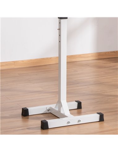 HOMCOM Heavy Duty Weight Bar Barbell Squat Stand Barbell Rack Spotter, for Home, Gym - Black A91-174