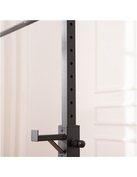 HOMCOM Heavy Duty Weight Bar Barbell Squat Stand Barbell Rack Spotter, for Home, Gym - Black A91-174 - pic 96508 | FastDaddyshop