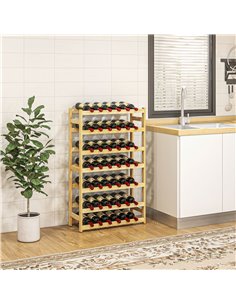 HOMCOM 42-Bottle Wooden Wine Rack - Natural Finish 801-358V00ND 2
