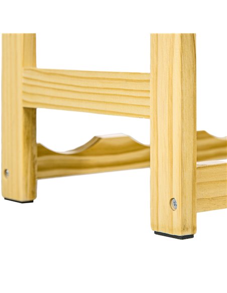 HOMCOM 42-Bottle Wooden Wine Rack - Natural Finish 801-358V00ND - pic 96535 | FastDaddyshop