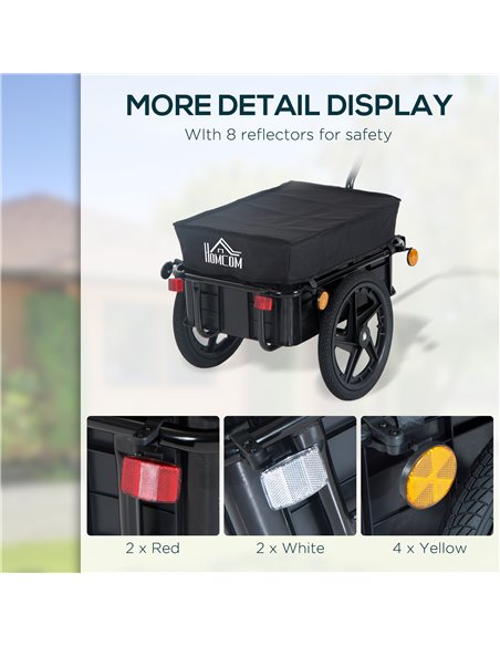 HOMCOM Bicycle Trailer Cargo Jogger Luggage Storage Stroller with Towing Bar - Black B71-005 - pic 96596 | FastDaddyshop