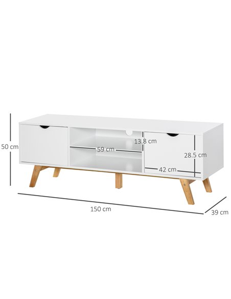 HOMCOM Particle Board 4-Compartment Media Unit White 833-691 - pic 96610 | FastDaddyshop