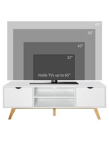 HOMCOM Particle Board 4-Compartment Media Unit White 833-691