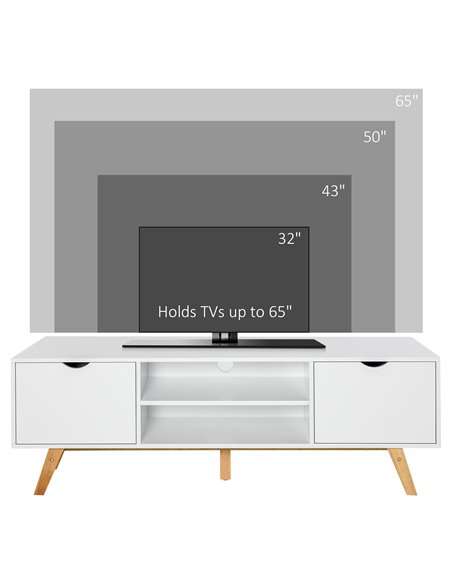 HOMCOM Particle Board 4-Compartment Media Unit White 833-691 - pic 96611 | FastDaddyshop