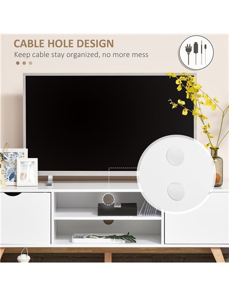 HOMCOM Particle Board 4-Compartment Media Unit White 833-691 - pic 96613 | FastDaddyshop