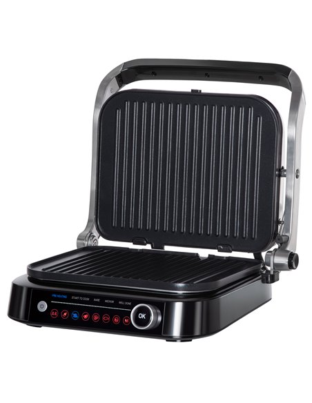 HOMCOM Health Grill & Panini Press, 2100W Electric Non-stick Grill with 180° Flat Open, Drip Tray, Removable Plate, Spatula and - pic 96627 | FastDaddyshop