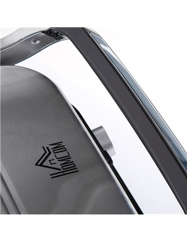 HOMCOM Health Grill & Panini Press, 2100W Electric Non-stick Grill with 180° Flat Open, Drip Tray, Removable Plate, Spatula and 