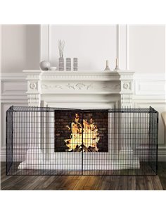 HOMCOM Extendable Safety Fireguard Extendable Fireguard Screen-Black 02-0160 2
