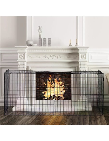 HOMCOM Extendable Safety Fireguard Extendable Fireguard Screen-Black 02-0160 - pic 96636 | FastDaddyshop