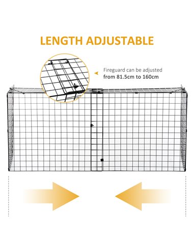HOMCOM Extendable Safety Fireguard Extendable Fireguard Screen-Black 02-0160