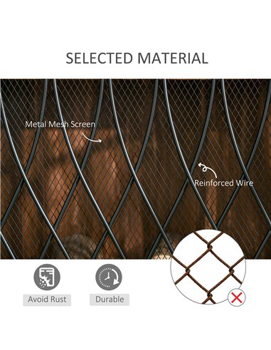 HOMCOM 3-Panel Folding Fireplace Screen, Metal Mesh Fire Spark Guard, 126L x 3W x 80H cm-Black 820-240