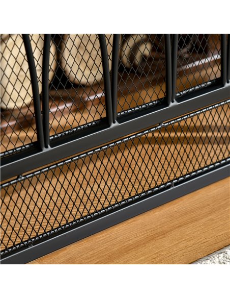 HOMCOM 3-Panel Folding Fireplace Screen, Metal Mesh Fire Spark Guard, 126L x 3W x 80H cm-Black 820-240 - pic 96659 | FastDaddyshop