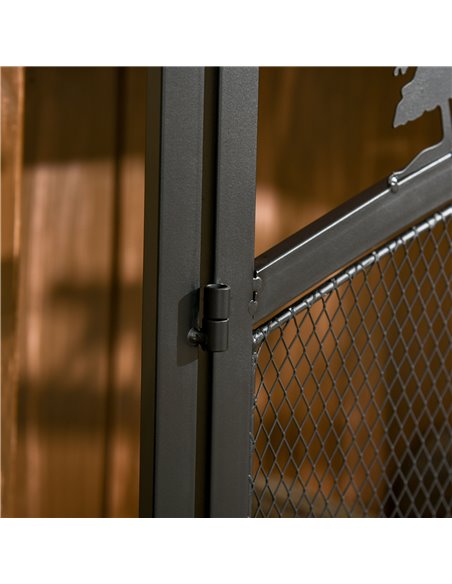 HOMCOM Fire Guard with Double Doors, Metal Mesh Fireplace Screen, Spark Flame Barrier with Tree Decoration for Living Room, Bedr - pic 96669 | FastDaddyshop