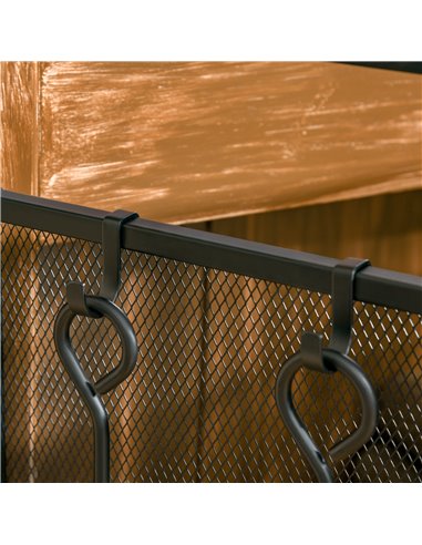 HOMCOM 3 Panel Folding Fire Guard, Steel Fireplace Screen with Double Door and Mesh Design for Open Fire, 122W x 80H cm, Black 8
