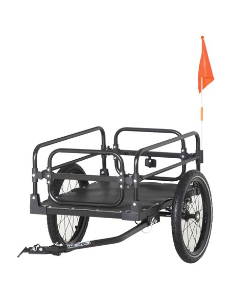 HOMCOM Bicycle Buddy: Steel Trailer with Suspension, 2-Wheel Outdoor Carrier for Effortless Adventures, Onyx Black B71-054V01 - pic 96707 | FastDaddyshop