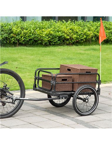 HOMCOM Bicycle Buddy: Steel Trailer with Suspension, 2-Wheel Outdoor Carrier for Effortless Adventures, Onyx Black B71-054V01