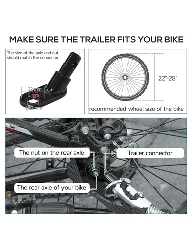 HOMCOM Bicycle Buddy: Steel Trailer with Suspension, 2-Wheel Outdoor Carrier for Effortless Adventures, Onyx Black B71-054V01