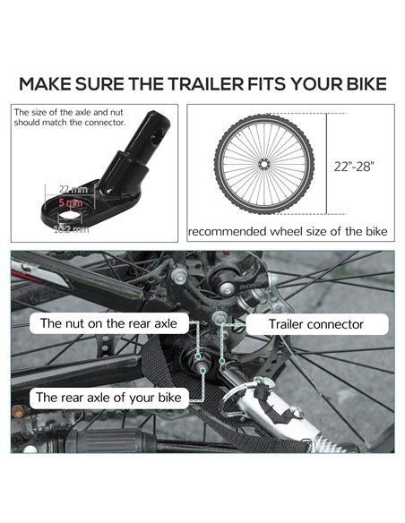 HOMCOM Bicycle Buddy: Steel Trailer with Suspension, 2-Wheel Outdoor Carrier for Effortless Adventures, Onyx Black B71-054V01 - pic 96714 | FastDaddyshop