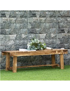 Outsunny Set of 5 2-seater Outdoor Indoor Garden Wooden Bench Patio Loveseat Fir 110L x 38W x 35H cm Carbonised 84B-P211 2